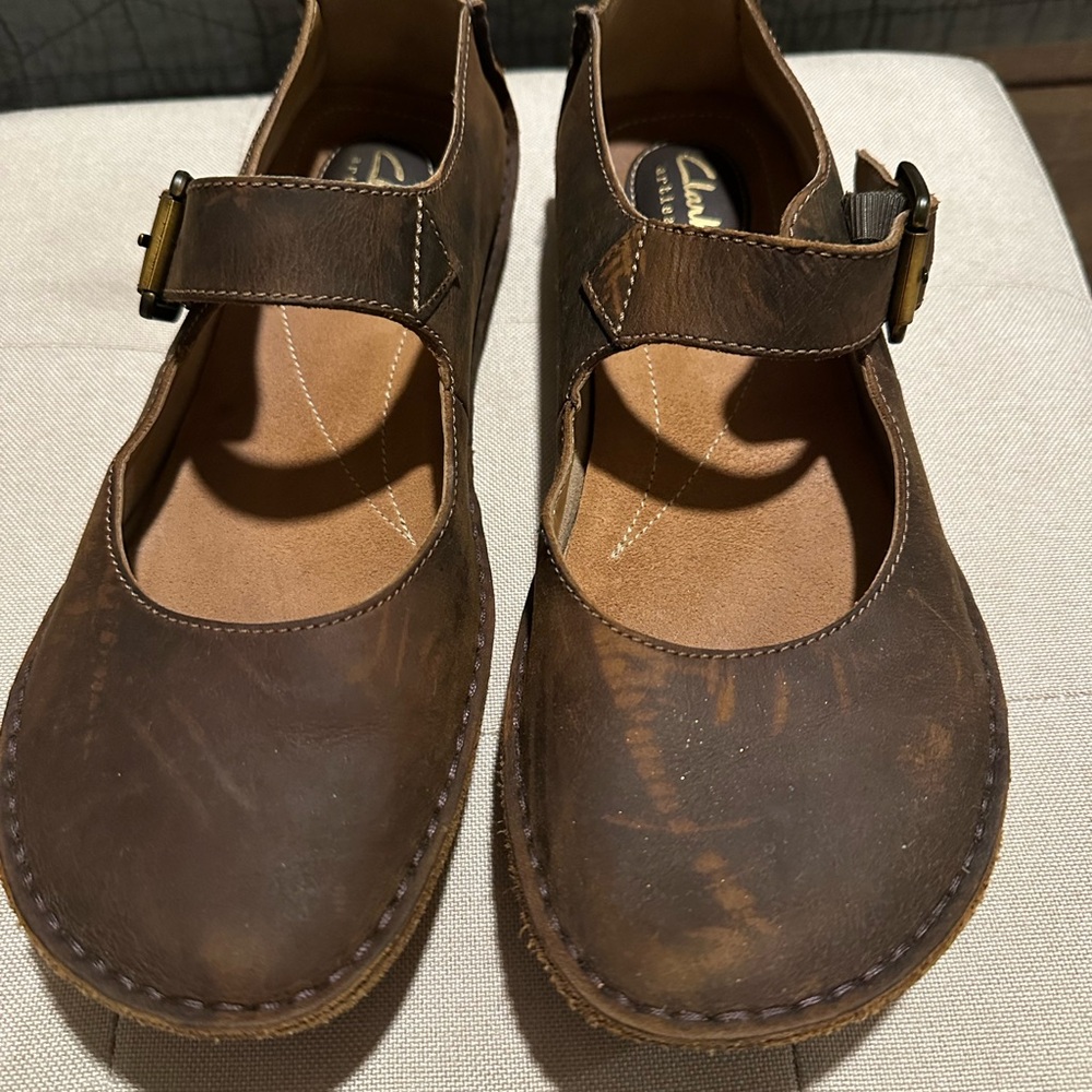 Brown Leather Mary Jane Shoes